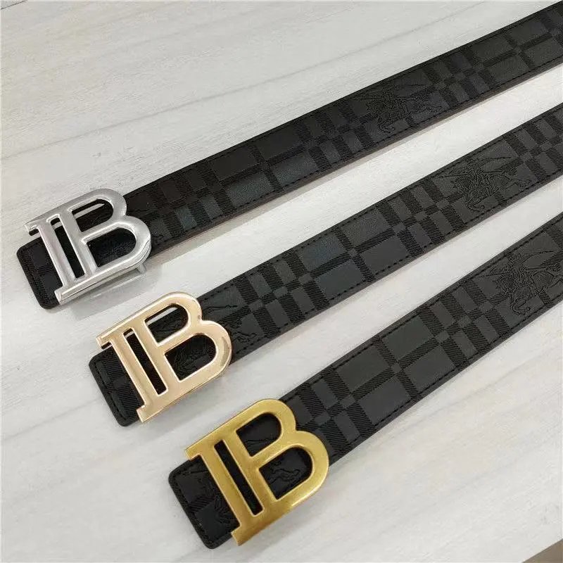 B-Buckle Leather Belt