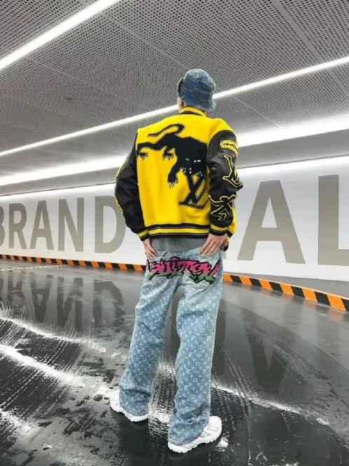 Varsity-Style Panther Graphic Jacket
